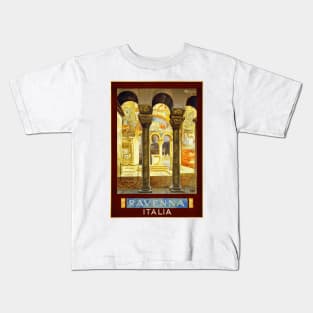 Ravenna, Italy Vintage Travel Poster Design Kids T-Shirt